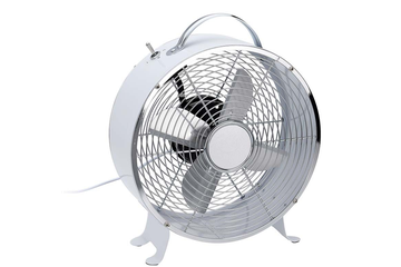 Afbeelding van Tafelventilator Metaal 26 cm Wit: Stijlvolle Koeling voor Thuis of op Kantoor