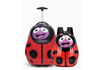 Afbeelding van Ceruzo Handbagage Koffer & Rugzak – Lieveheersbeestje-Design voor Kleine Avonturiers!
