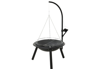 Afbeelding van Barbecue Vuurschaal met Grillrooster – Ø55 cm, Hoogte 100 cm – Veelzijdige Buitenbeleving