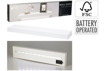 Afbeelding van Wandplank met LED-verlichting – Stijlvolle witte eyecatcher