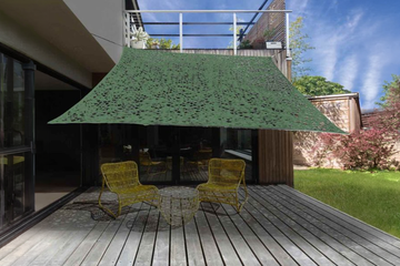 Afbeelding van Schaduwdoek Camouflage Groen 2 x 3 m – Lichtgewicht met Draagtas