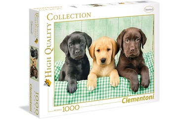 Afbeelding van Beleef urenlang puzzelplezier met de kleurrijke Clementoni legpuzzel ‘Drie Labradors’ – 1000 stukjes vol schattige labradors en warme, sfeervolle details!