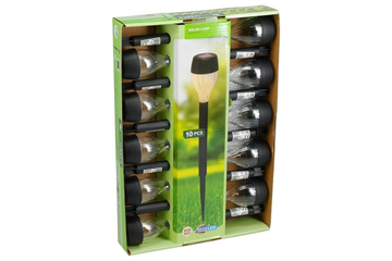 Afbeelding van Solar Tuinlamp LED – Set van 10 (Zonne-energie, Warm Wit)