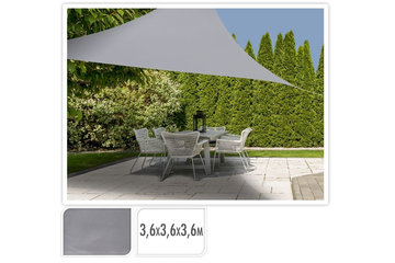 Afbeelding van Driehoekig Schaduwdoek 360 x 360 x 360 cm – Grijs | Stijlvolle en Duurzame Zonwering voor Optimale Bescherming en Comfort in de Tuin!