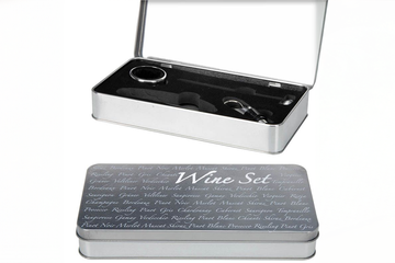Afbeelding van Wijnaccessoires Set in Blikken Box – 5-delig