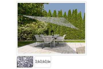 Afbeelding van Bescherm jezelf tegen direct zonlicht met dit hoogwaardige driehoekige camouflage schaduwdoek van  360x360x360 cm - Kleur lichtgrijs
