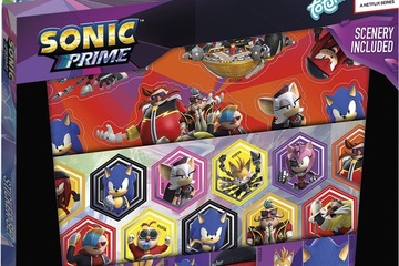 Afbeelding van Sonic stickers 3 stickervellen en speelachtergrond Totum