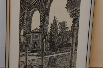 Afbeelding van Ingelijste prent van V. Munoz Rivas: Alhambra