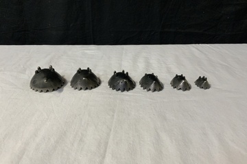 Afbeelding van Set Vintage Metalen Egel-Schaaltjes door Walter Bosse