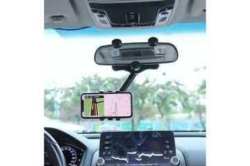 Afbeelding van 360° Roterende en uitschuifbare telefoonhouder voor op je achteruitkijkspiegel