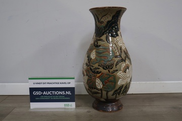 Afbeelding van Vintage Aziatisch Geglazuurde Bloemenvaas