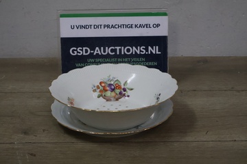 Afbeelding van Porseleinen Fruitschaal met Onderschaal