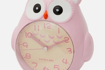 Afbeelding van 2x Klok met alarm - Voor kinderen - Uil - Roos