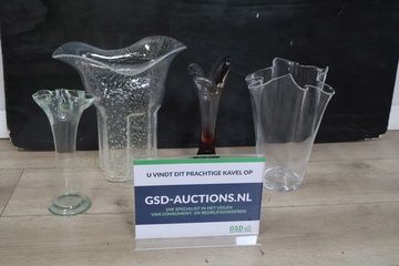Afbeelding van Set van 4 Decoratieve Glazen Vazen