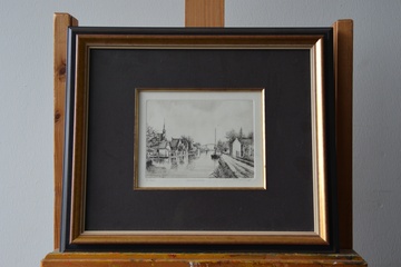 Afbeelding van Ets van A. Wieringa: Leiderdorp, no. 85/250 stuks