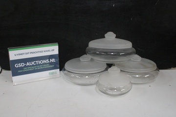 Afbeelding van 4 Dekseldozen, Koekdozen - Royal Leerdam - Door Jacques Boon