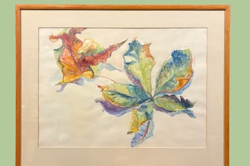 Afbeelding van Aquarel schilderij "Een wilde bloem" gesignaleerd