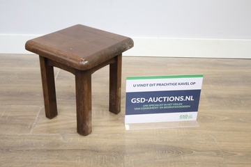 Afbeelding van Vintage Vierkant Houten Bijzettafeltje