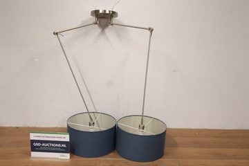 Afbeelding van 2-Armige Home Sweet Home Hanglamp met Blauwe Kappen'