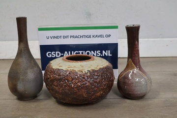 Afbeelding van Aardewerk vazen 3 stuks