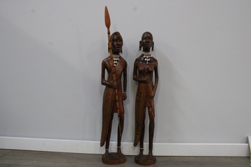 Afbeelding van 2 Afrikaanse Houten Figuren