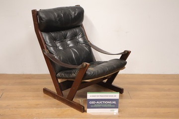 Afbeelding van Mid-Century Modern Nordic Leather Chair