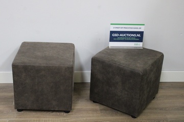 Afbeelding van Set van 2 Poefen, Voetenbanken