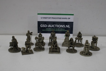 Afbeelding van Verzameling tinnen beeldjes van beroepen