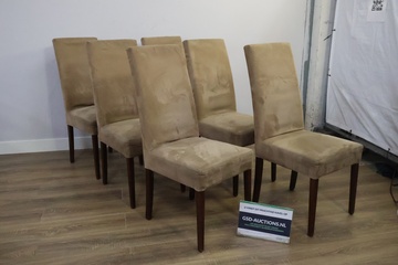Afbeelding van Set van 6 Suède-Uitziende Eetkamerstoelen van Mobitec