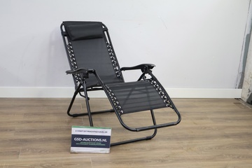 Afbeelding van Opvouwbare Zwarte Relax-Tuinstoel