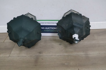 Afbeelding van Set van 2 Groen Metalen Tuin-Wandlantaarns