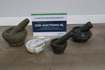 Afbeelding van Mix van 4 Natuurstenen Stampers & Vijzels