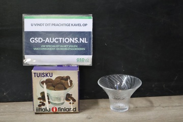 Afbeelding van Vintage Glazen Ribbelschaal