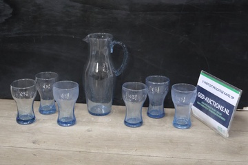 Afbeelding van Karaf met Glazen - Blauw-Glas'