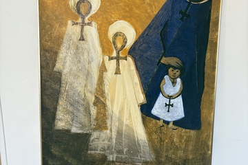 Afbeelding van Grote Aquarel schildrij gesignaleerd religie