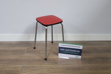 Afbeelding van Vintage Rood Formica Krukje