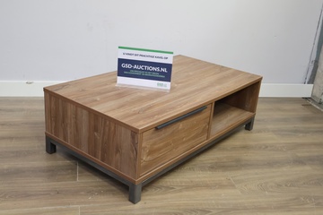 Afbeelding van Moderne Acaciakleurige Salontafel met Metalen Poten