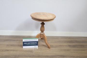 Afbeelding van Vintage Rond Houten Bijzettafel