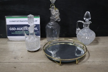 Afbeelding van Kristallen Karaffen met Spiegel Dienblad'