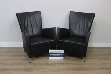 Afbeelding van Set van 2 Zwarte Montis Fauteuils door Gijs Papavoine