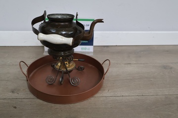 Afbeelding van Brocante Theepot met Brander & Dienblad