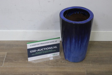 Afbeelding van Blauw Geglazuurde Keramische Bloempot