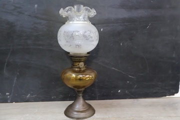 Afbeelding van Antieke Messing Petroleum-Tafellamp