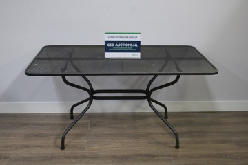 Afbeelding van Rechthoekige Zwart Metalen Tuintafel