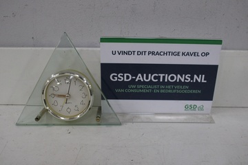 Afbeelding van Vintage Glazen Driehoekige Haardklok