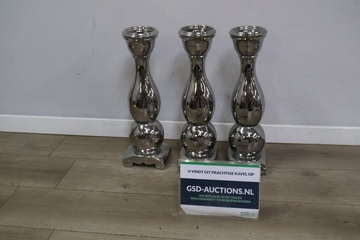 Afbeelding van Set van 3 Glimmende Kandelaren