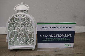 Afbeelding van Witte Decoratieve Lantaarn met Glazen Deurtje