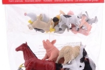 Afbeelding van Johntoy Boerderijdieren - 20 stuks in zak - Dieren speelgoed