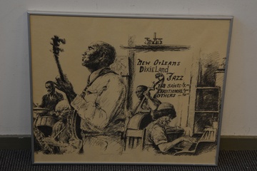 Afbeelding van Ingelijste poster:  Muzikanten in jazzstijl van Ken Burke