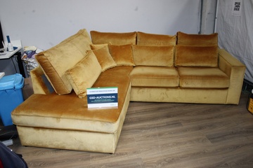 Afbeelding van Goudkleurig Fluwelen Hoekbank